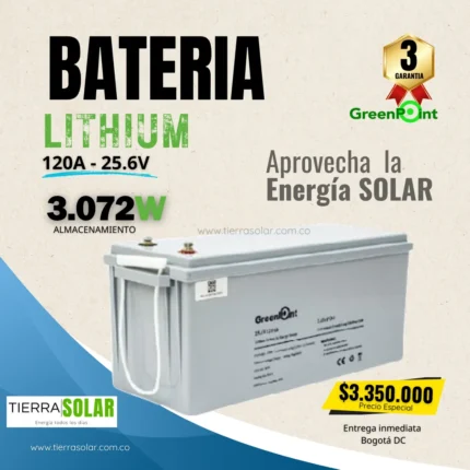 Batería Litio 120A 25.6V GreenPoint