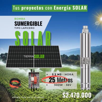 BOMBA SUMERGIBLE SOLAR 25 METROS