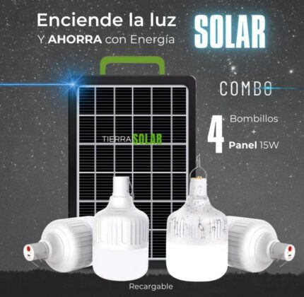 COMBO 4 BOMBILLOS + PANEL