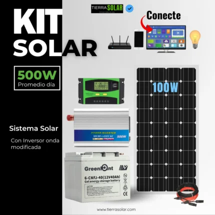 Kit SOLAR 500W Onda Modificada 110V