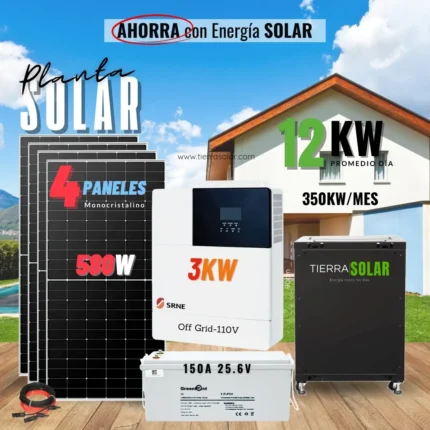 KIT SOLAR 12KW Día - OFF GRID 110V