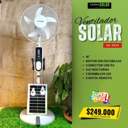 Ventilador Solar 16¨ GD-8036