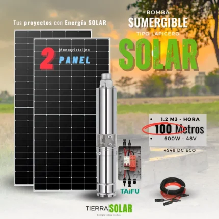 BOMBA SUMERGIBLE SOLAR 100 METROS