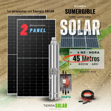BOMBA SUMERGIBLE SOLAR 45 METROS