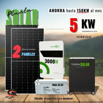 KIT SOLAR 5KW DIA HIBRIDO 110V