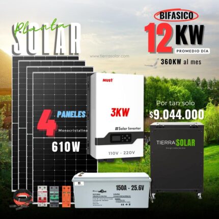 Kit SOLAR 12KW Día Bifásico 110-220V