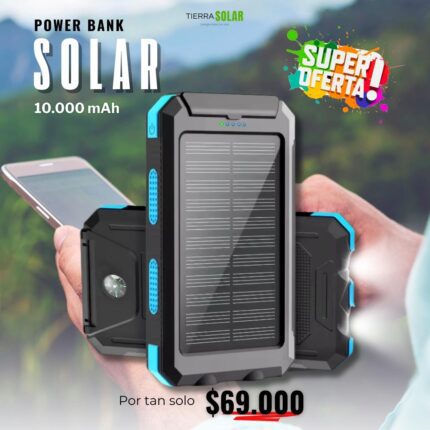 POWER BANK SOLAR 10.000 mAh 1 panel